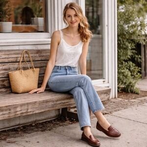 Born Womens Brown Leather Moc Toe Driving Loafers Flats Handcrafted Shoes 9.5